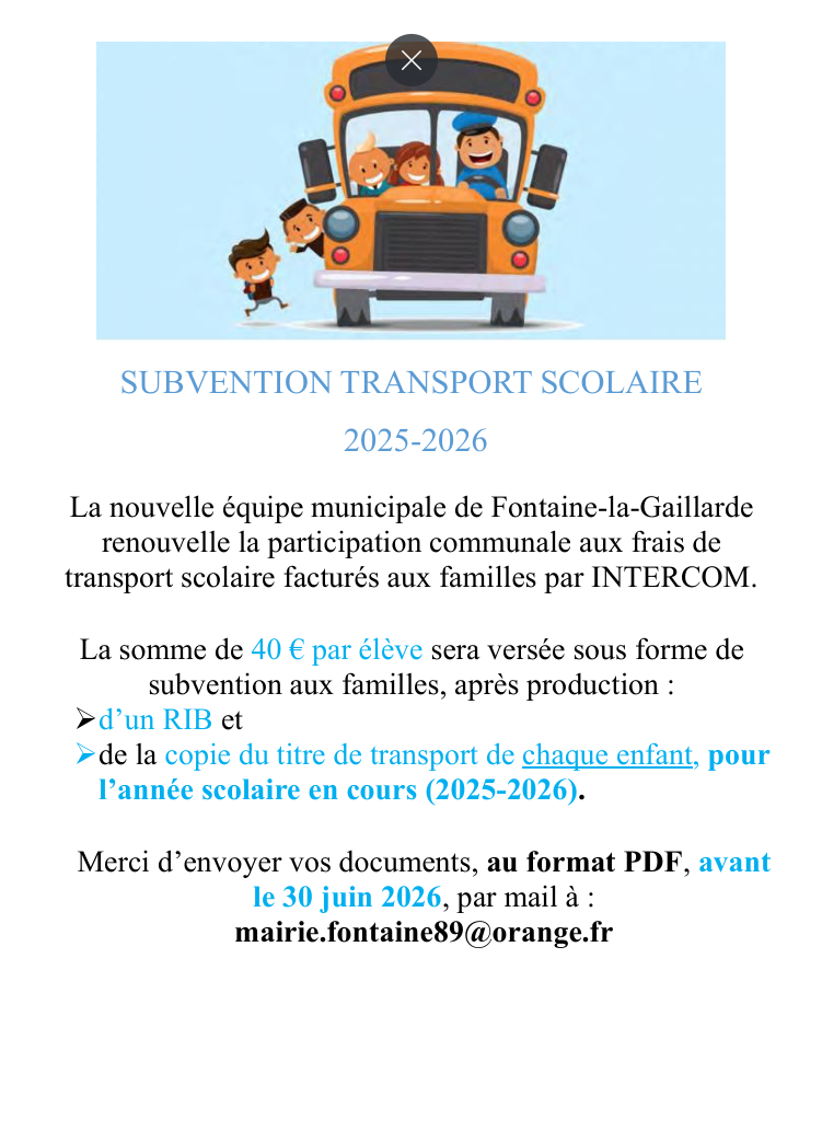 subvention transport scolaire